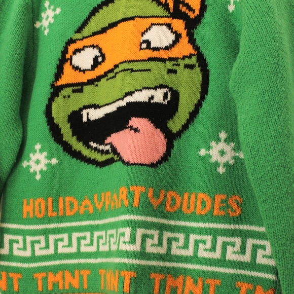 NICKELODEON Teenage Mutant Ninja Turtles TMNT Michelangelo Crewneck Sweater 6x - Picture 5 of 7